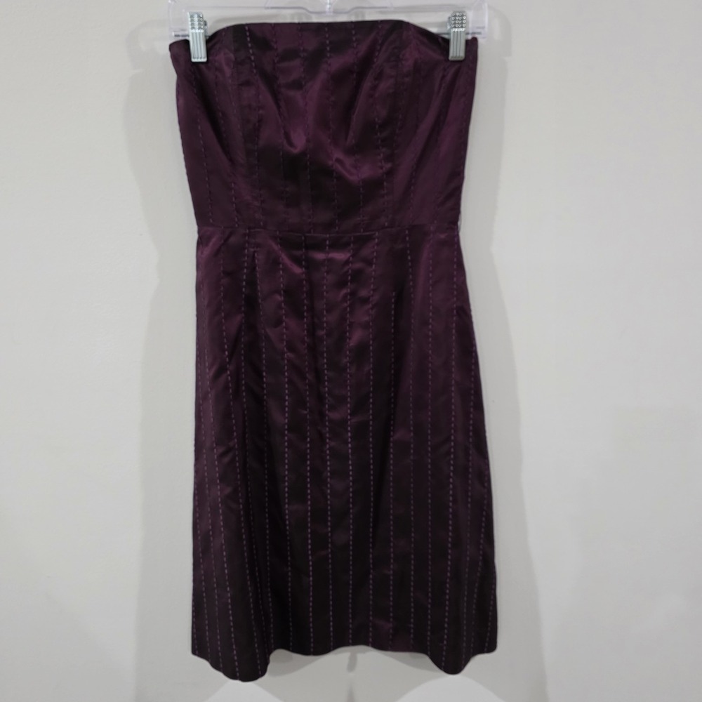 Womens Mini Formal‎ Dress Size 2 Strapless Boned Corset Purple Coquette